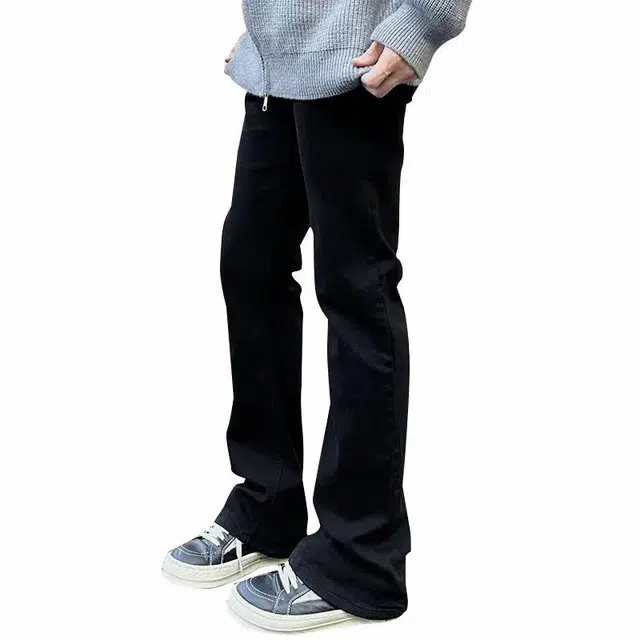 协协乐 美式休闲微喇百搭牛仔裤 男款 黑色