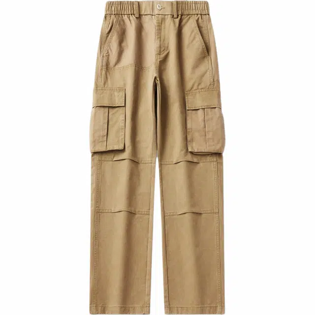 希越 重磅水洗痞帅拼接工装纯色休闲裤 男款