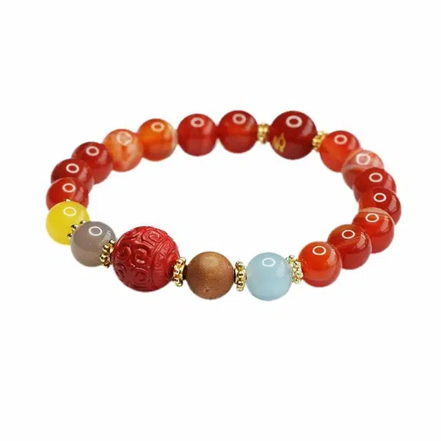 【前程似锦】 琉堇 许我无忧九紫离火五行转运珠 国潮生肖龙守护神转运珠 古风招财纳福岁岁平安#好运 玛瑙 玉石手串 男女同款情侣款