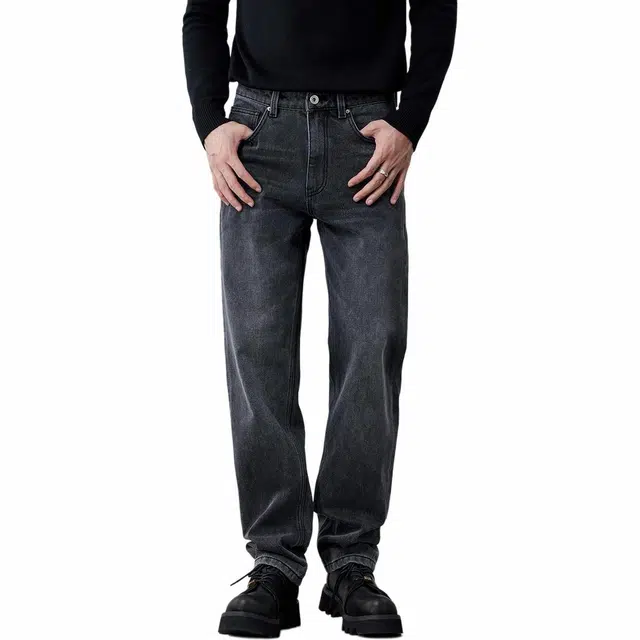 【dme】 美式复古宽松直筒微弹中腰舒适百搭牛仔裤 通用