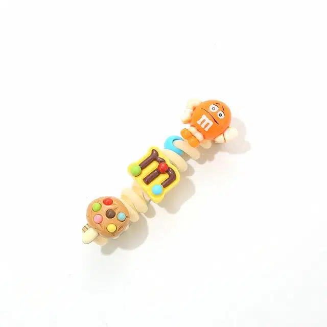 如花梦 小饼干泡泡电话线扎头发皮筋高级感扎马尾不伤发 亚克力 头绳 女款