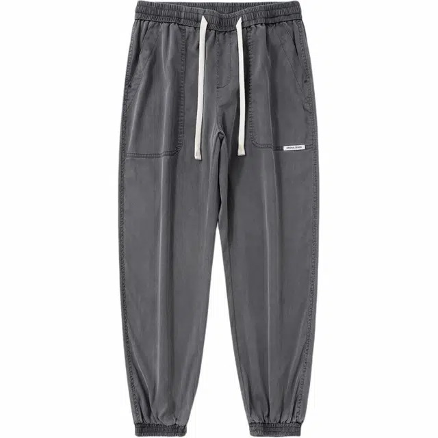 希越 超薄宽松束脚运动九分裤休闲裤 男款 灰色