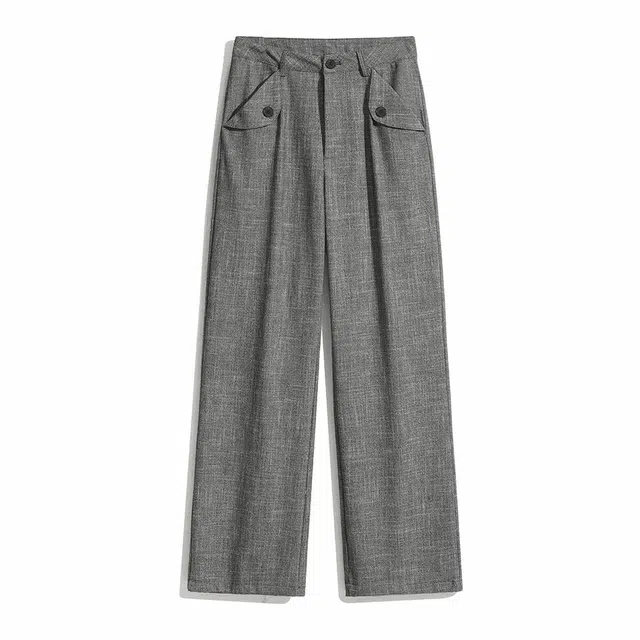 欧路得 高级感美式潮牌直筒宽松垂坠感西裤休闲裤 男款 灰色