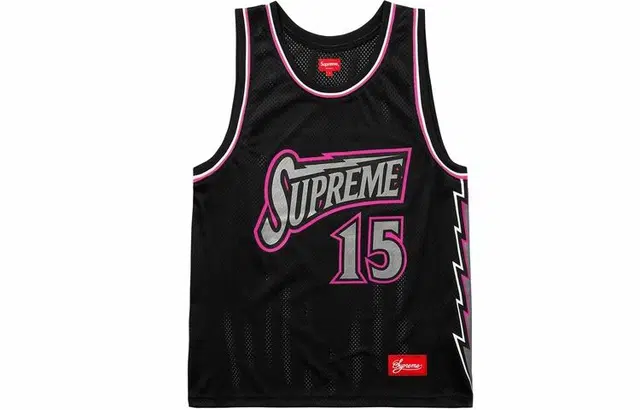 Supreme SS18 Bolt Basketball Jersey Black Logo