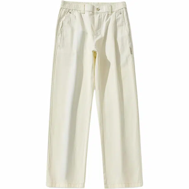 希越 天丝莱赛尔纯色日系复古宽松休闲裤 男款