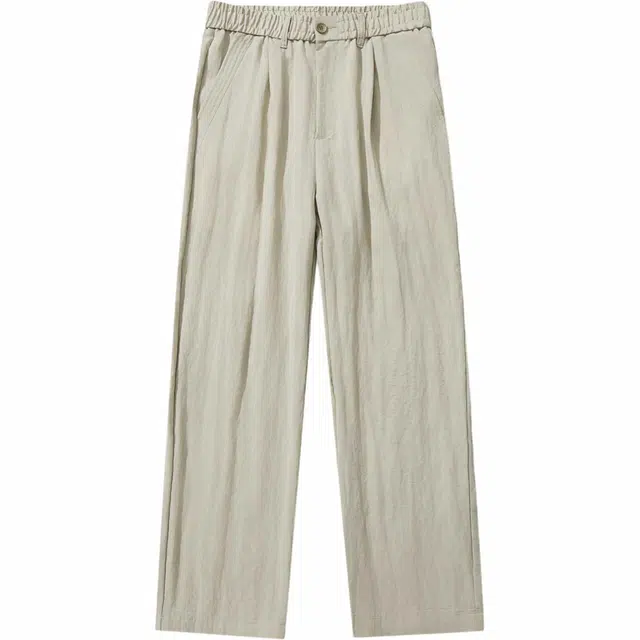 希越 舒适简约亲肤凉感亚麻休闲裤 男款