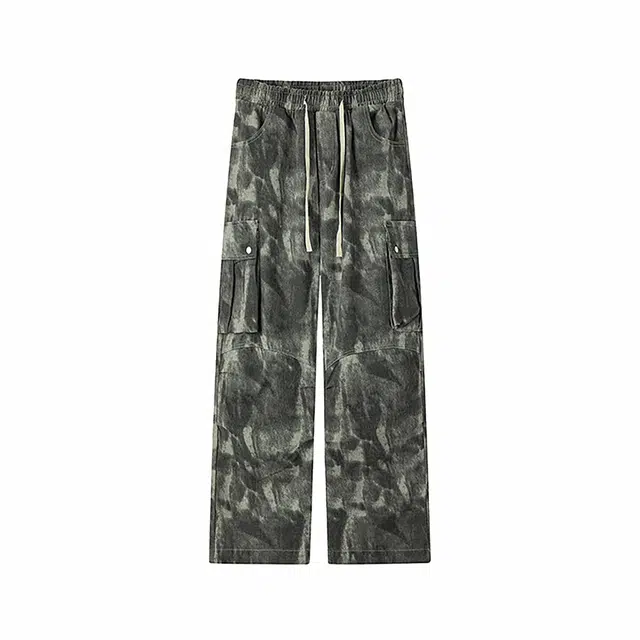 XUJIA Retro Street Straight Pants Camo