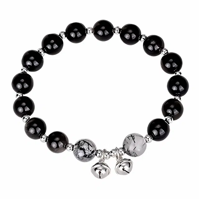 九乐 新中式国风国潮福泽貔貅四方来财事业桃花铃铛简约大气 水晶 手串 男女同款情侣款