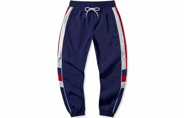 李宁 拼色收口运动长裤 情侣款 蓝色