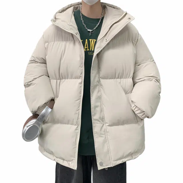 雅鹿 美式复古休闲连帽百搭设计感面包保暖棉服 男女同款