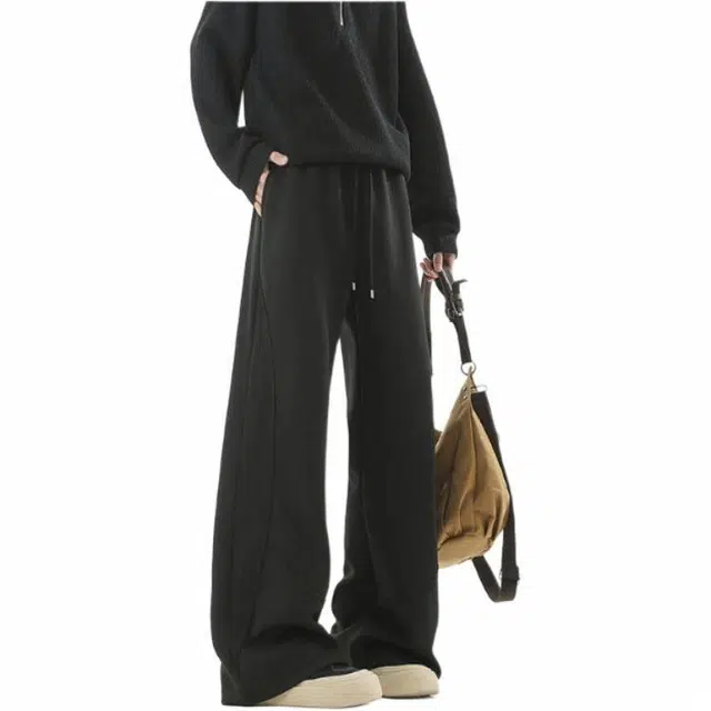 颂希尔 运动潮流百搭宽松日常直筒休闲裤 男女同款