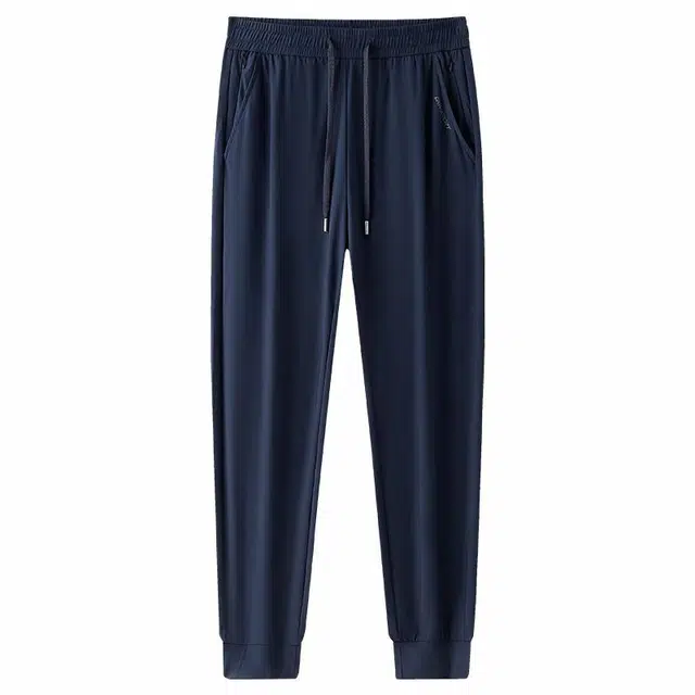 贵人鸟 丝凉系列 纯色百搭拉链口袋字母印花高弹冰丝感系带透气冰感束脚裤休闲裤 男女同款