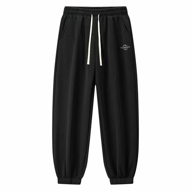 海底小纵队 美式潮流基础款舒适百搭时尚潮牌垂感直筒适中中腰宽松纯色字母系带有弹力长裤休闲裤 男女同款