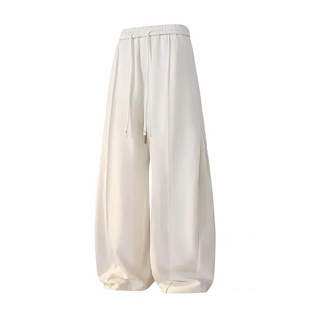 吾皇猫 美式简约基础款系带休闲裤 男女同款