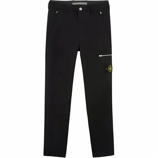 Stone Island Slim Logo Zip Pants Black