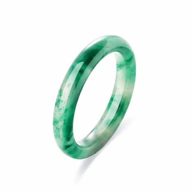 【翠隐东方】 金六福吉祥 云山翠写意 水墨晕染翠绿通透温婉大气 新中式国潮风小众优雅手饰天然 非洲翠 玉石手镯 男女同款情侣款