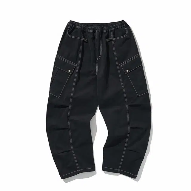 极限涡轮 美式校园宽松直筒运动基础款休闲裤 男款 黑色