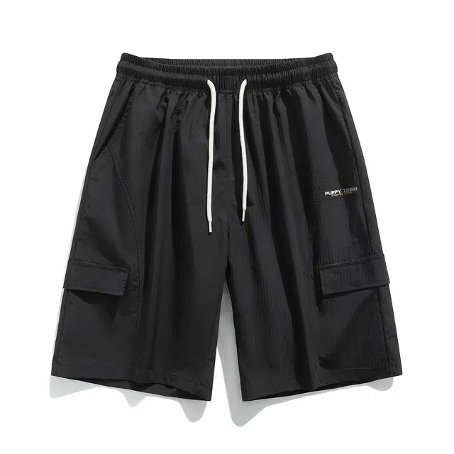 黑恐龙 美式复古潮牌百搭宽松直筒多口袋五分透气休闲短裤 男女同款