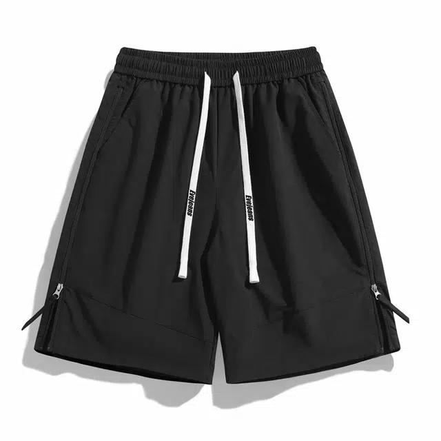 依文 美式简约复古系带宽松时尚潮流百搭舒适五分裤工装短裤 男女同款