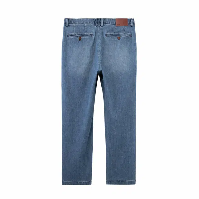 丹宁哲学 水洗做旧经典款式百搭舒适简约日常直筒牛仔裤 男款 水洗蓝