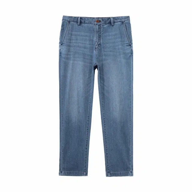 丹宁哲学 水洗做旧经典款式百搭舒适简约日常直筒牛仔裤 男款 水洗蓝
