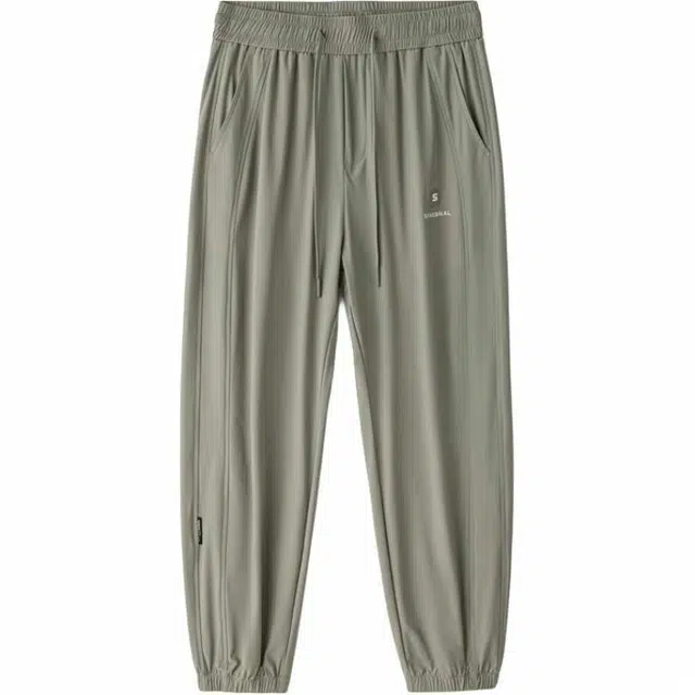 官方正品希越 夏季 薄款纯色字母宽松直筒休闲裤 男款