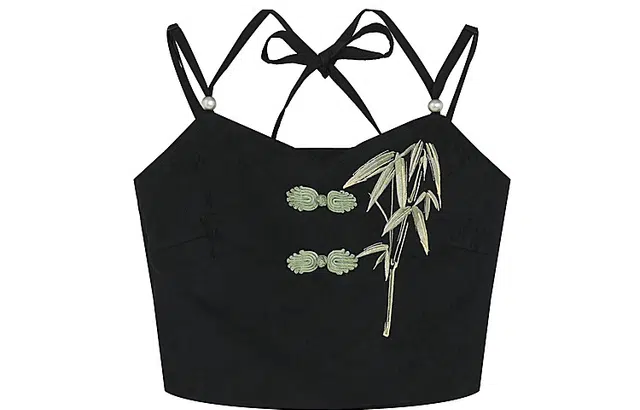 森女部落 咏竹新中式背心吊带国风设计感上衣 女款 黑色