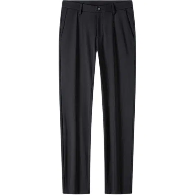 梦特娇 不易变形纯色高弹轻商务百搭休闲裤 男款 黑色