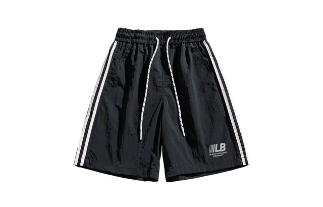 王者荣耀 鲁班七号星空梦想款 美式复古拼接撞色速干冰感宽松系带垂感亲肤透气中腰日常通勤直筒休闲短裤 男女同款