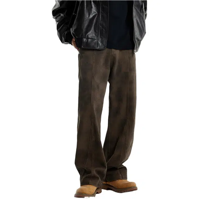 惊浪 美拉德高街直筒百搭解构纯色休闲裤 男款