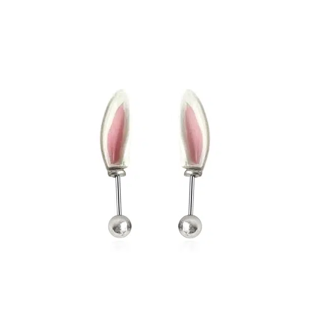 希遇 兔萌皓月 国潮轻奢 时尚精致简约风 可爱少女 小众设计日常百搭 #好运 清晰飘逸优雅 合金 耳钉 女款