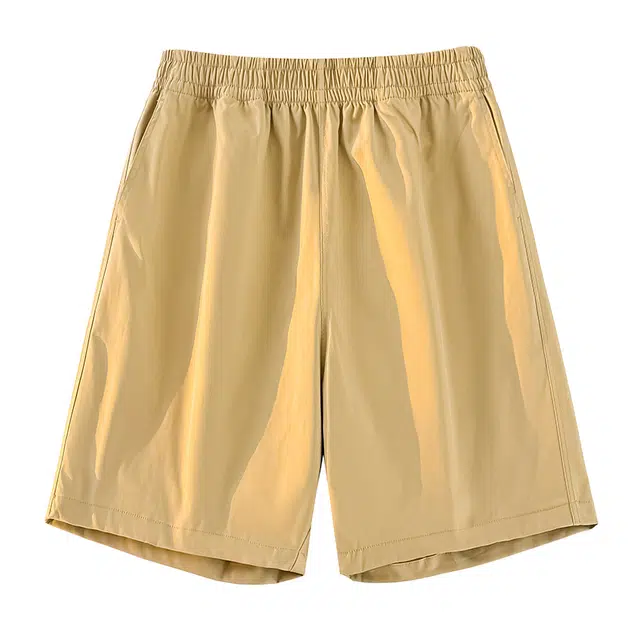 加荣 薄款凉感速干冰丝多口袋设计大码宽松直筒青少年潮流纯色简约五分松紧腰休闲短裤 男女同款