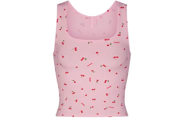 SKIMS SOFT LOUNGE TANK CHERRY BLOSSOM PRINT
