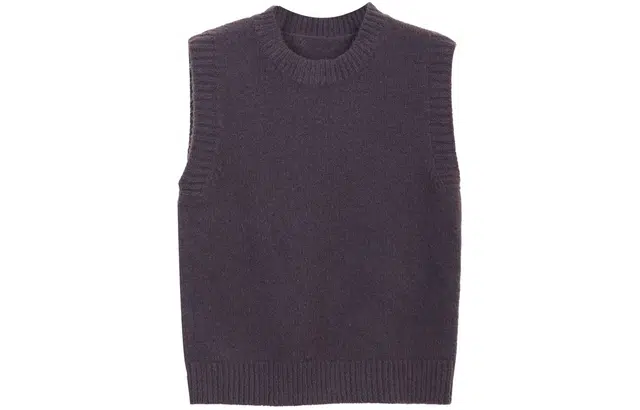 柏黛妃 纯色圆领百搭休闲加厚针织无袖背心 女款 紫色