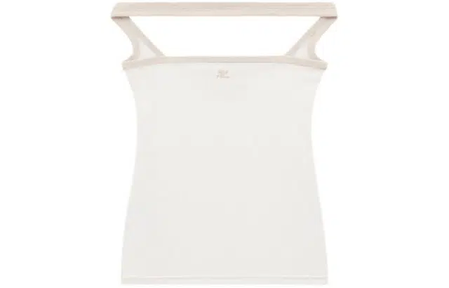 COURREGES SS24 HYPERBOLE CONTRAST TOP White Heritage