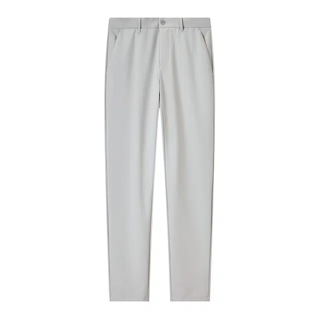 九牧王男裤专家 新凉感系列 舒适柔软防皱纯色简约休闲裤 男款 浅灰