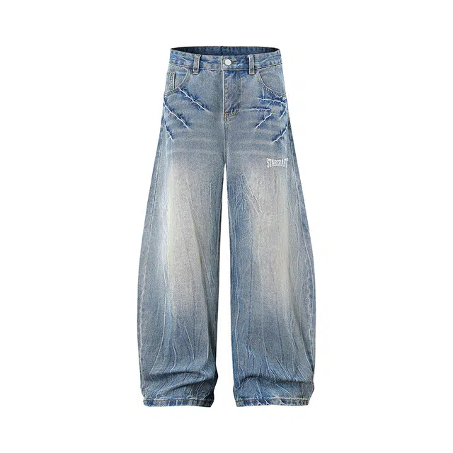 星际者 百搭舒适时尚亲肤中腰直筒宽松纯色拉链长裤休闲裤 男女同款