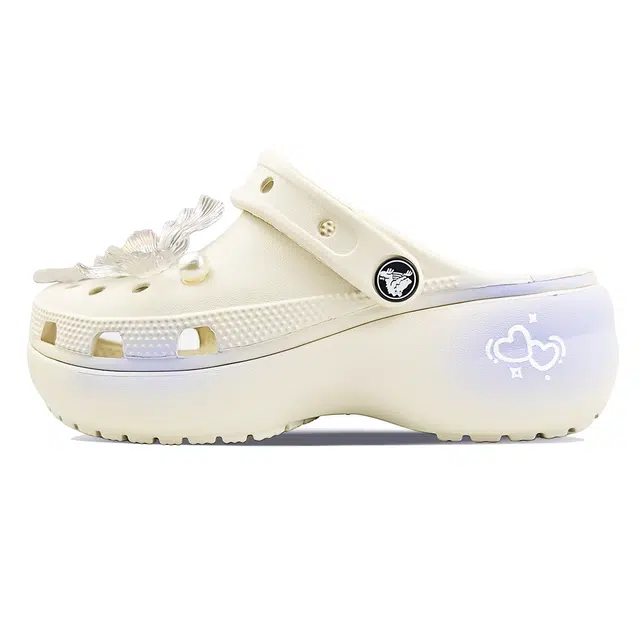 Crocs Classic Platform Clog Bone White