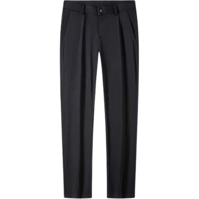 梦特娇 轻薄透气经典纯色垂感弹力百搭休闲裤 男款 黑色