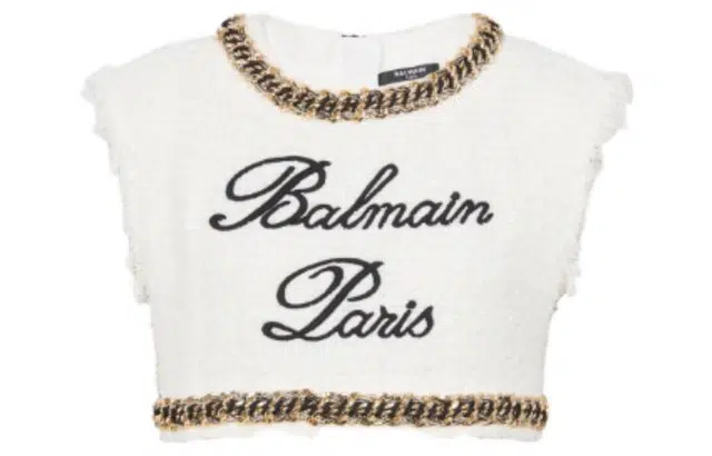 BALMAIN FW23 Signature Tweed Tank Top