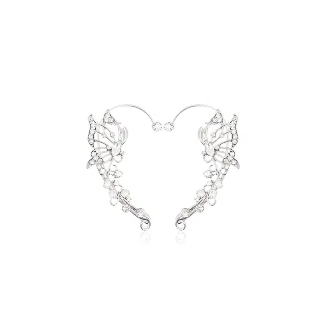 希遇 轻奢小众设计日常通勤百搭 翅膀元素 清新大方时尚简约风 #好运 合金 耳环 女款