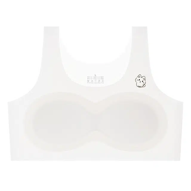 草本初色 薄款发育期少女内衣女冰丝无痕小学初中生运动防震背心一二阶段文胸 女款