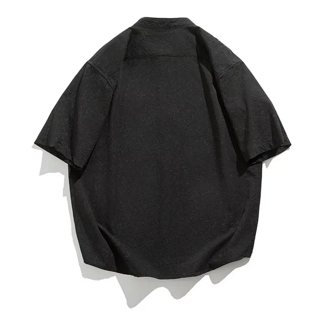 领航骆驼 美式山系户外宽松舒适简约百搭休闲短袖衬衫 男女同款