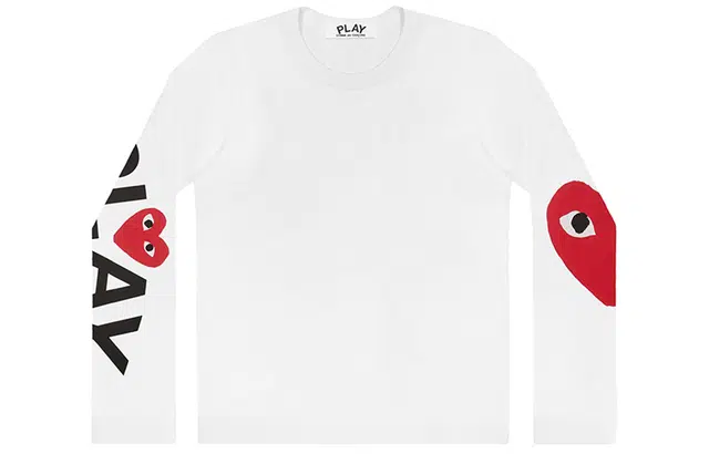 CDG Play Long Sleeve T-Shirt White