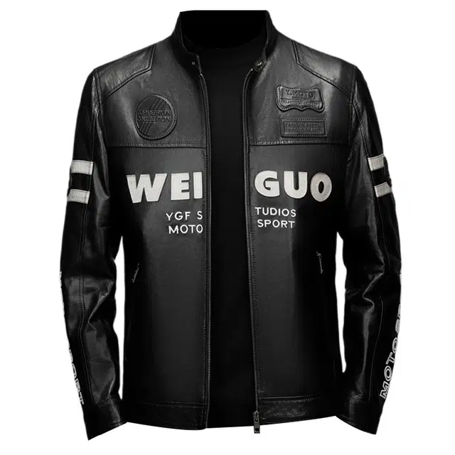 高端真皮材质打造的时尚百搭合身舒适皮衣 男款