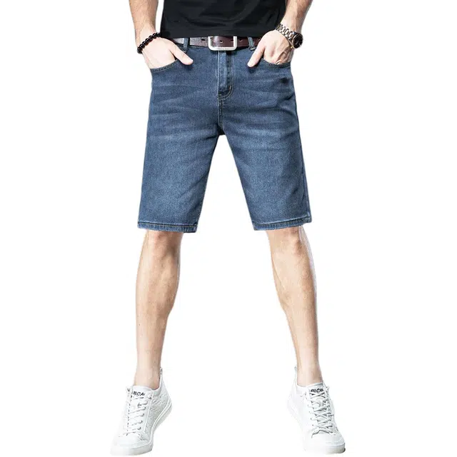 贵色 夏季 高端薄款直筒中裤潮流牛仔短裤 男女同款