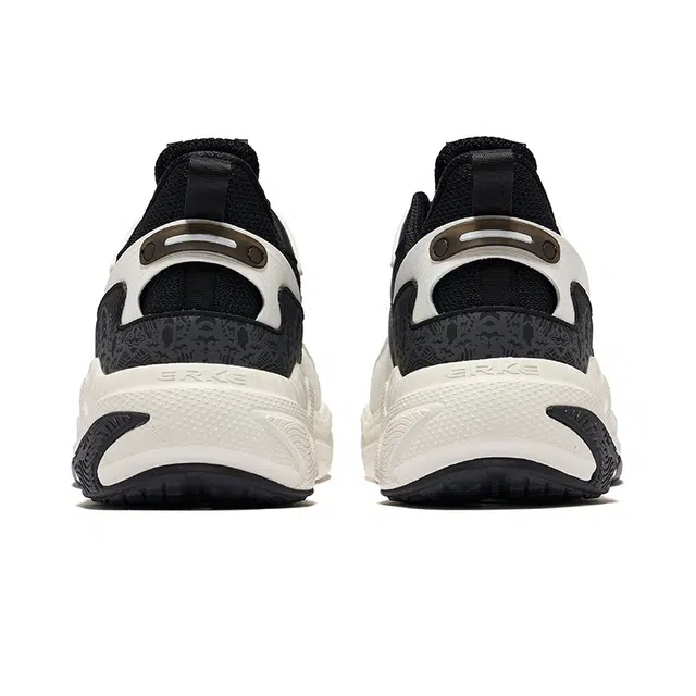 鸿星尔克 运动舒适 百搭 减震防滑包裹性 低帮 生活休闲鞋 男款 白黑