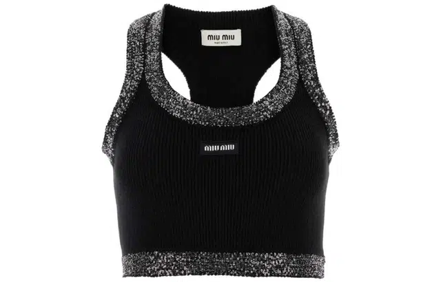 Miu Miu Logo Patch Vest Black