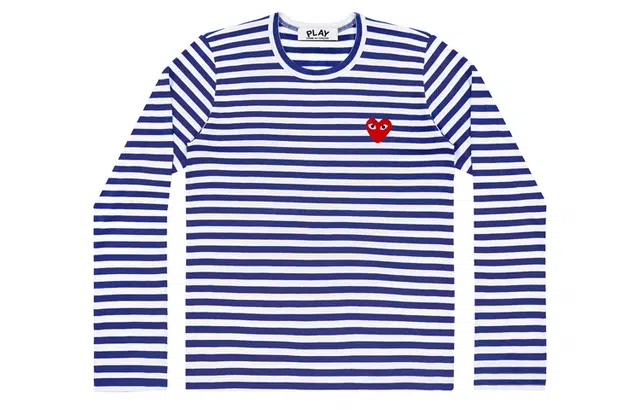 CDG Play Striped Long Sleeve Tee