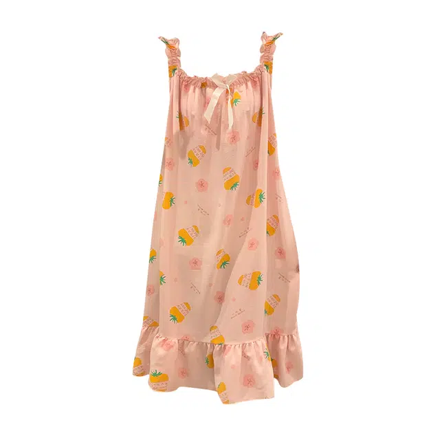 欧诗帛 带胸垫家居服甜美舒适无袖吊带睡裙 女款 图片色